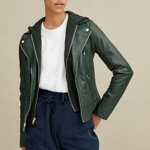 NWT Guess Cable Knit Leather Jacket